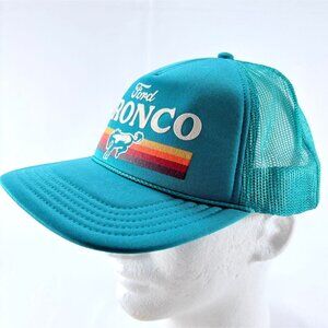 Ford Bronco Teal Foam Rope Snapback Trucker Baseball Cap‎ Hat American Needle